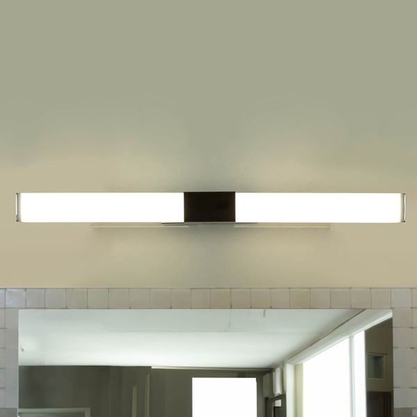 Led Wandlampe Spiegelleuchte 60 Cm Lang IP44 Chrom Weiß 4100 K 1010 Lm Bad-image