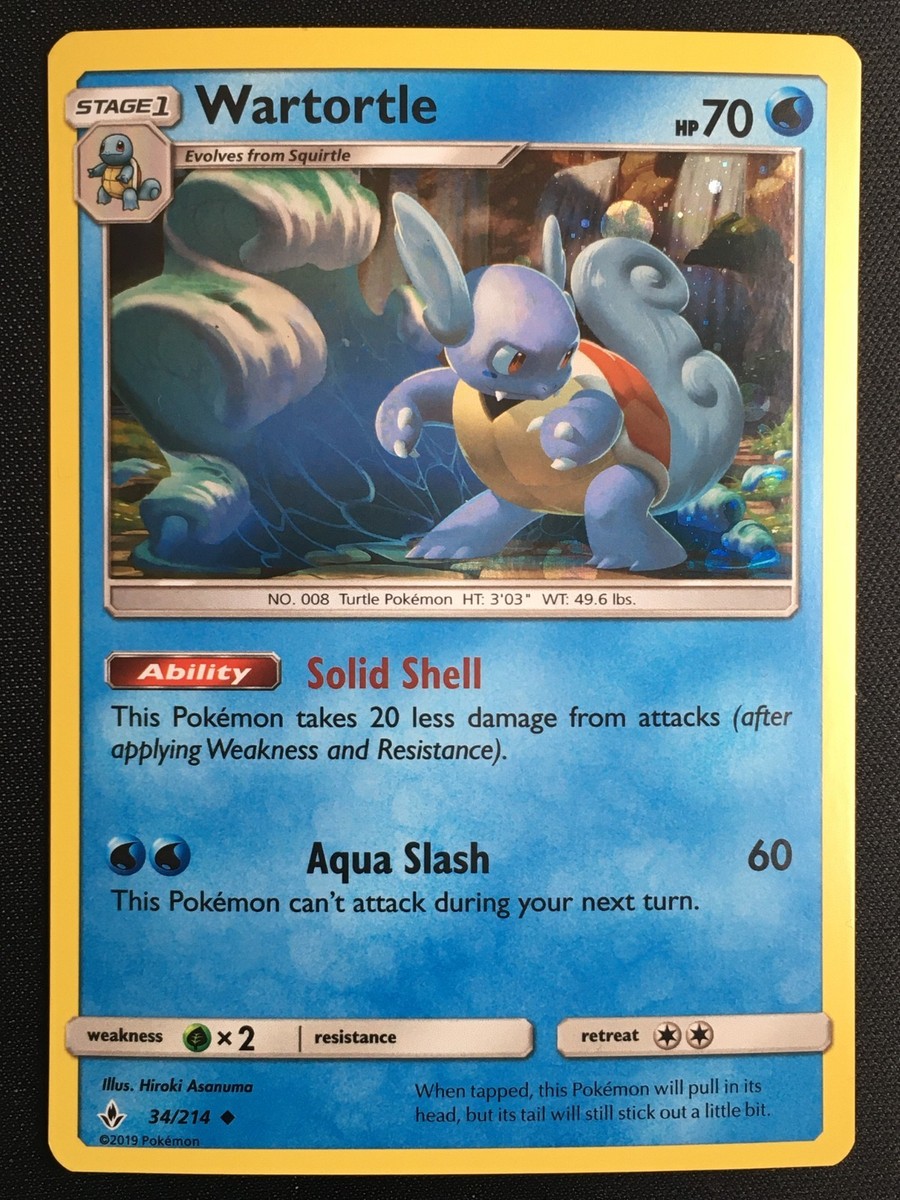 Pokemon TCG Wartortle 34/214 Cosmos Holo Promo SM Unbroken Bonds