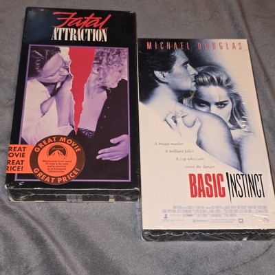 Basic Instinct & Fatal Attraction VHS SEALED Carolco Michael Douglas Lot x2