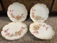 Haviland France Limoges Hand Painted, Signed Gold Rimmed Plates GORGEOUS 