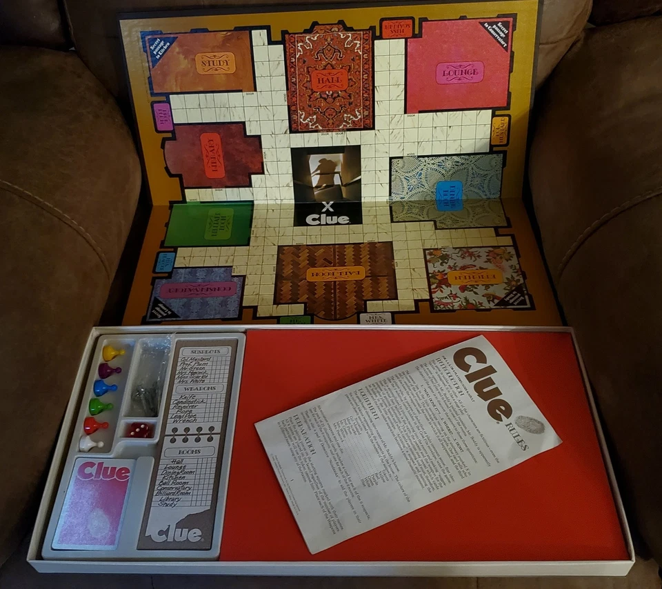 Juego de mesa vintage de pistas 1972 Parker Brothers clásico juego de detectives completo años 70 Foto 2 de 4