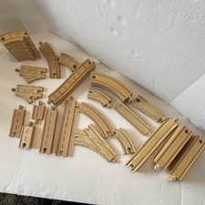 Thomas Wooden Track Lot Straight Curves 53 Pieces Clickity-Clack Smooth Dash Vtg