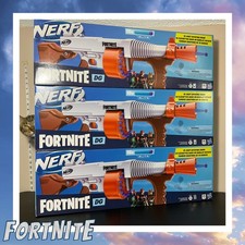3 NERF FORTNITE DG Dart Blasters with ELITE Darts Rotating Drum- White E7521