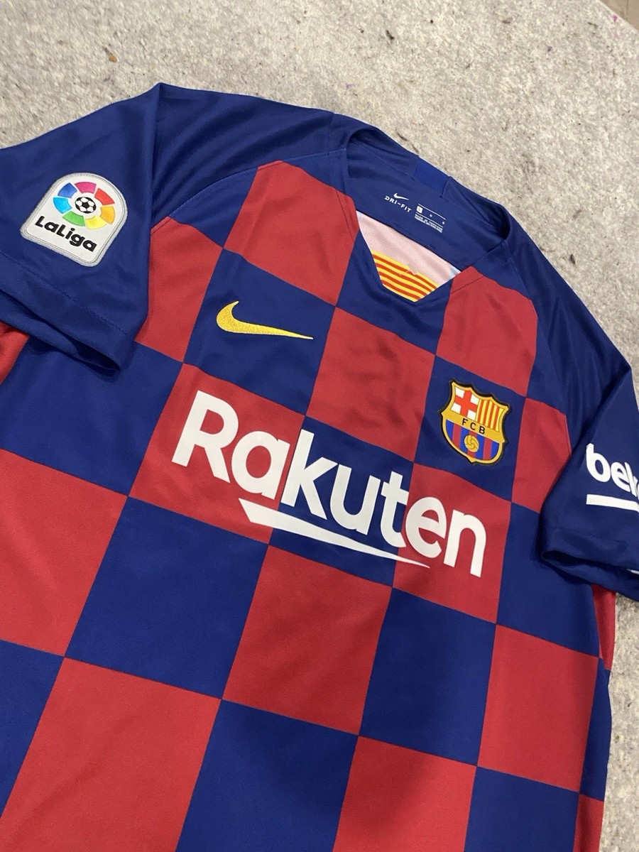 Nike Barcelona FC Soccer Jersey Men's L Red Blue Dri fit Futbol