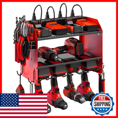 #ad CCCEI Power Tool Organizer Wall Mount w Charging Station Drill Storage 8 Outl $125.96