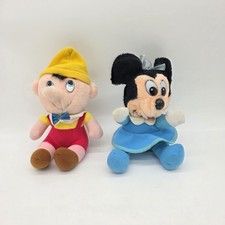 Vintage Disney Plush Lot Pinocchio Mickey's Christmas Carol Minnie Mouse 8" Plus