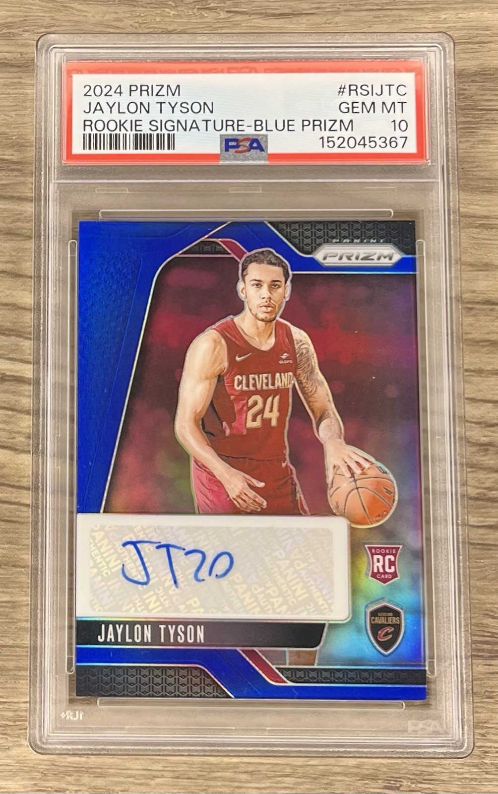 PSA 10 2024-25 Panini Prizm Jaylon Tyson Rookie Signature- Blue Prizm /49 (RC)
