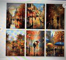 6 Pack DIY Paint by Numbers Kits - A Walk in The Rain