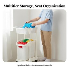 Chariot à Linge à Étages Grande Capacité Rangement Domestique Peu Encombrant