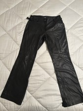 RARE Vintage 1990s Polo Ralph Lauren Sport Genuine Leather Moto / Biker Pants