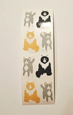 Mrs. Grossman's Stickers Lot of 1 Strip ~Cats  Cat~ 1997 Vintage  RARE HTF