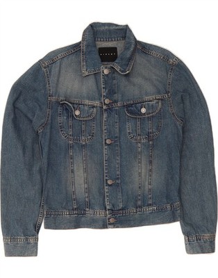 SISLEY Herren Jeansjacke UK 38 mittelblau Baumwolle DO02