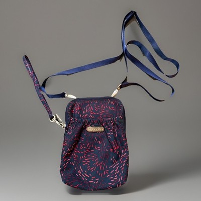 BAGGALLINI Take Two RFID BRYANT Crossbody Clutch 7.5'' X 5.5'' Blue Red print