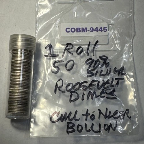 1 Roll of 50 Roosevelt Dimes 90% Silver Cull to Nicer Bullion Coins COBM-9445