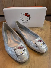 Katy Perry Women's Hello Kitty X Collections Crystal Ballet Flat Silver Size 7