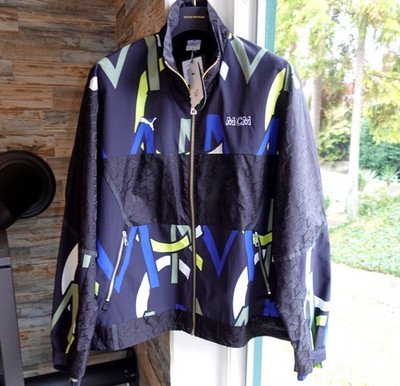 MCM X PUMA JACKET L bomber windbreaker monogram technical black blue large