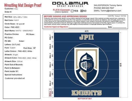 42' x 42' x 1 5/8" Dollamur Flexi-Roll MMA Wrestling Mat READ DESCRIPTION #8086