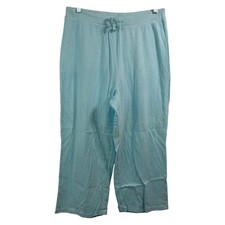 Fresh Produce Feel Good Jersey Capri Blue Cotton Wide Leg Pants ACPJRFG L