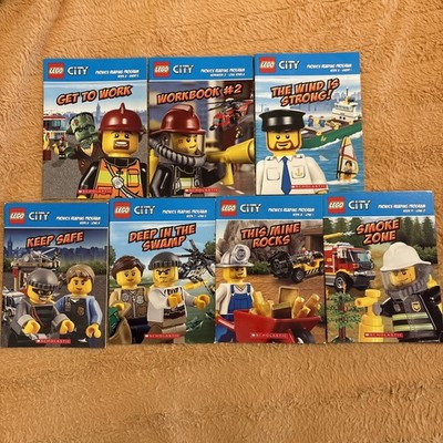 Scholastic LEGO City Phonics Early Reader Books Kids Learning Library Vowel Lot