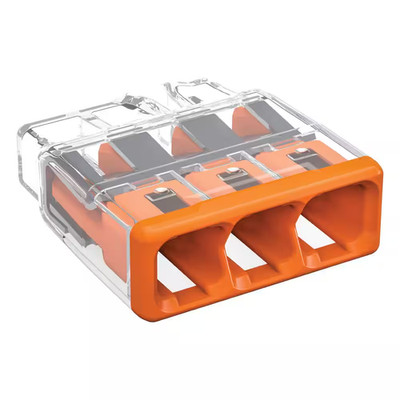 WAGO Wire Connector 3 Port Push In Electrical Splicing Orange 100 Pack Stranded