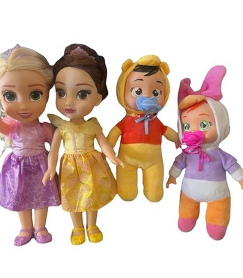 X4 Disney Baby Dolls Pooh Daisy Disney Princess My Friend Belle & Rapunzel Doll 