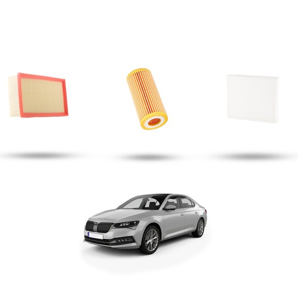Hoffcar Set Service - 3 Filter FüR Skoda Superb Iii (3V) 1.8 Tsi 132Kw Von 201-image