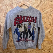 Vintage Saxon Innocence Is No Excuse Tour 1985 Crewneck Sweatshirt Grey Small