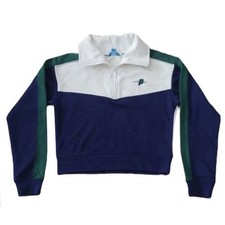 Prince Sweatshirt Pickle-ball Womens XXL Cloud Colorblock Crop 1/4 Zip Pullover