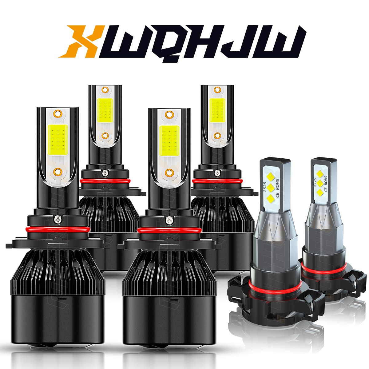 6X 9005 9006 H16 For Dodge Avenger 2010-2012 LED Headlight Hi/Lo Fog Light Bulb