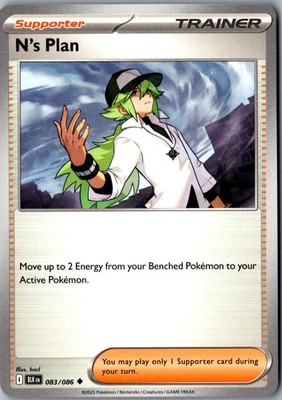 N's Plan 083/086 Uncommon Black Bolt Lightly Played Pokemon Card TCG Single