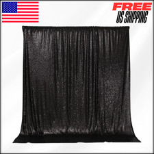 Black Sequin Backdrop Sparkly Photography Glitter Back Drop Curtain 6 x6