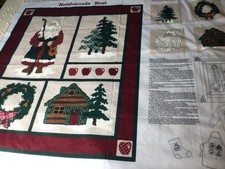 fabric panel santa Northwoods Noel Cranston Print Works USA cotton
