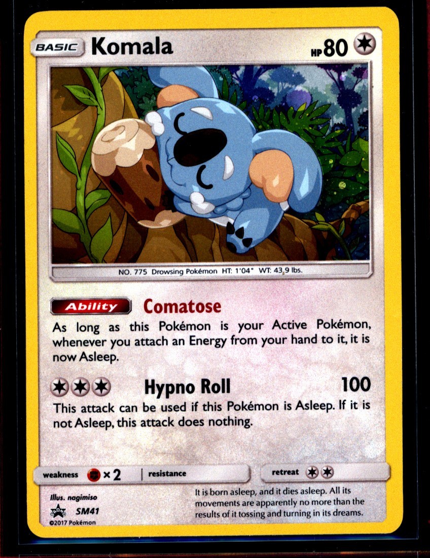 Komala SM41 Sun & Moon Holo Rare Black Star Promo Pokemon TCG Pokemon NM 1001#74