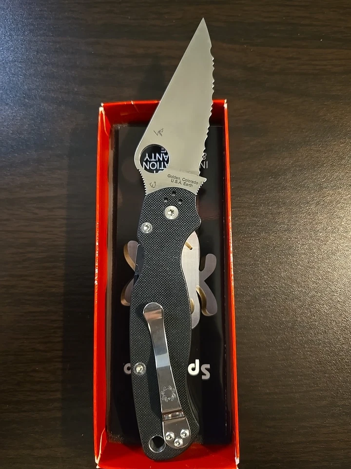 Spyderco Paramilitary 2 Totalmente Dentado S30V Super Acero. C81GS2 Foto 2 de 4