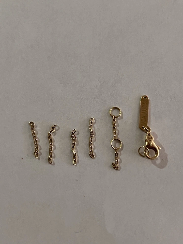 ￼18K Yellow Pure Solid Gold Parts Loop, Chain, Closure, Hook & Lock - Image 2 of 3