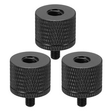 Tripod Screw Adapters Camera Screw Mount 1/4" Female to M4 Male Black 3Pcs