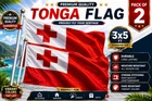 100% Polyester Tonga Flag 5ft x 3ft - Durable, Lightweight, Ideal for Sports
