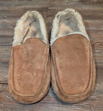 UGG Ascot mens brown suede sheerling lined slippers size 10