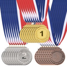 24PACK Gold Silver Bronze Award Medals 2" 1st 2nd 3rd Prizes with Ribbon