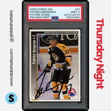 2004 CHOICE SPORTS AHL #43 PATRICE BERGERON FUTURE STARS PSA 9 AUTHENTIC AUTO