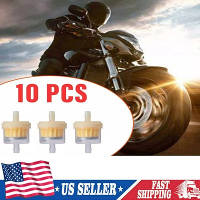 10pcs Motorcycle Motorbike Inline Fuel Filter Universal For 6mm-7mm Large Pipes