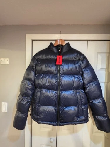 Hugo Boss Beazly 2434 Puffer Jacket Mens XL Glossy Navy Blue Euro Streetwear NWT - product listing photo