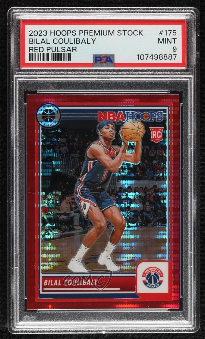 2023 NBA Hoops Premium Stock Red Pulsar Prizm Bilal Coulibaly #175 Rookie RC 8d2