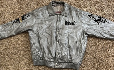 RARE Vintage Davoucci 1989 Legend Of Tattoos Silver Leather Jacket