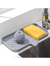 Silicone Soap Dish Storage Holder Soap Plate Tray Drain Box for Bathroom Sink UK