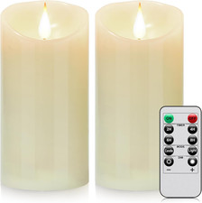 Flameless Remote Control Candles Battery Operated Flickering LED Pillar 2or3Pack