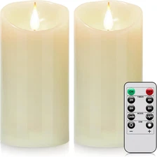 Flameless Remote Control Candles Battery Operated Flickering LED Pillar 2or3Pack