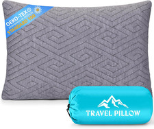 Travel Pillow for Sleeping Camping, Memory Foam Small Pillow with Breathable Cov
