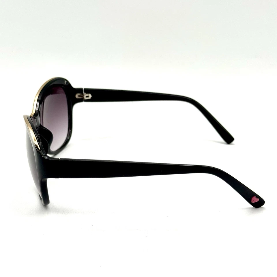 Gafas de sol Betsey Johnson de diseñador negras y doradas con montura de moda lentes degradadas Foto 4 de 4