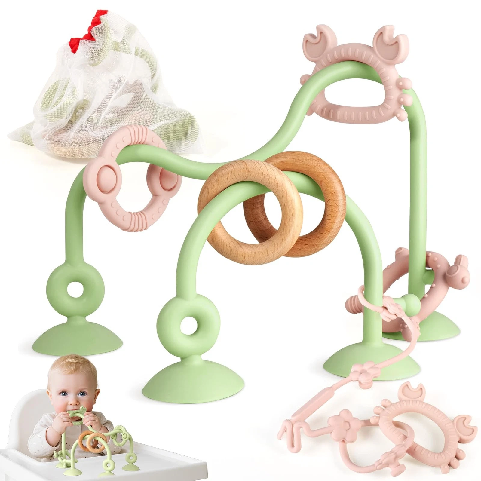Baby Silicone Teether Sensory Toys: High Chair Suction Cup Toys, Teething Rel...
Opens in a new wind